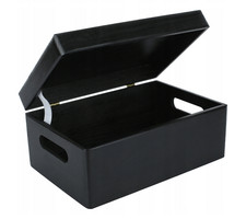 Aufbewahrungsbox Holz schwarz