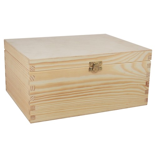 Große holztruhe mit clip - mit,