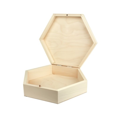 Holz sechseck schatulle - sechseck,