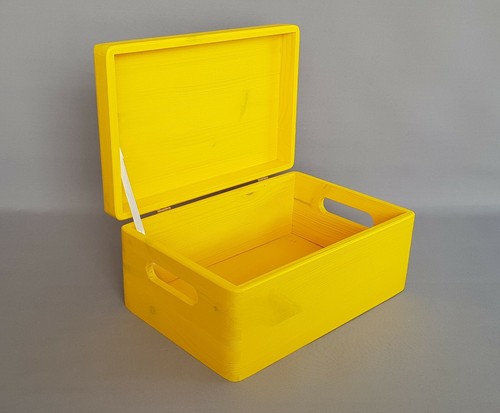 Gelb holz aufbewahrungsbox - gelb,